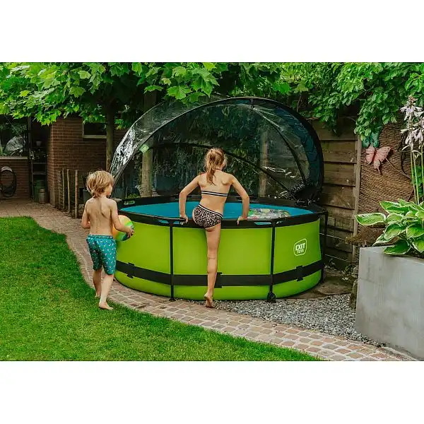 Басейн круглий з куполом EXIT "лайм" 244 х 76 см