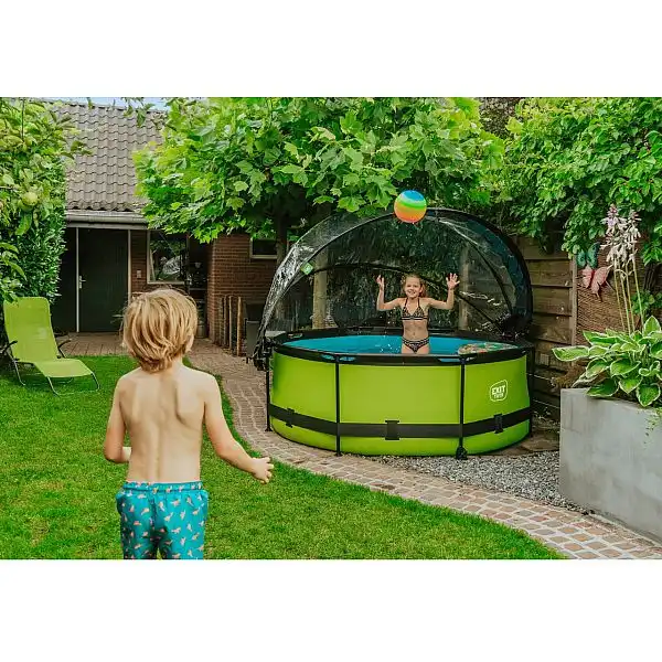 Басейн круглий з куполом EXIT "лайм" 244 х 76 см