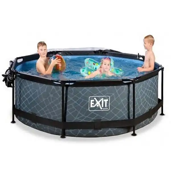 Басейн з куполом EXIT і тентом камінь 244 х 76 см