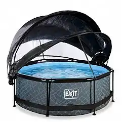 Басейн з куполом EXIT і тентом камінь 244 х 76 см
