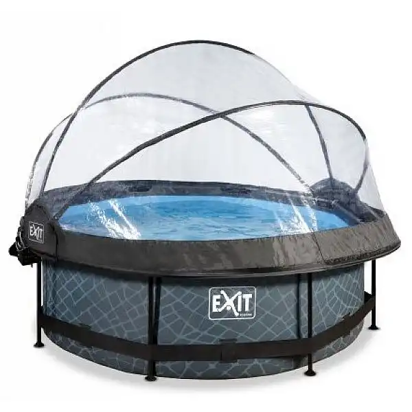 Басейн з куполом EXIT і тентом камінь 244 х 76 см