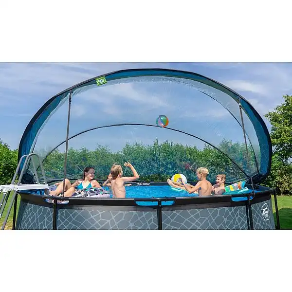 Басейн з куполом EXIT камінь 450х122 см (фільтр картридж)