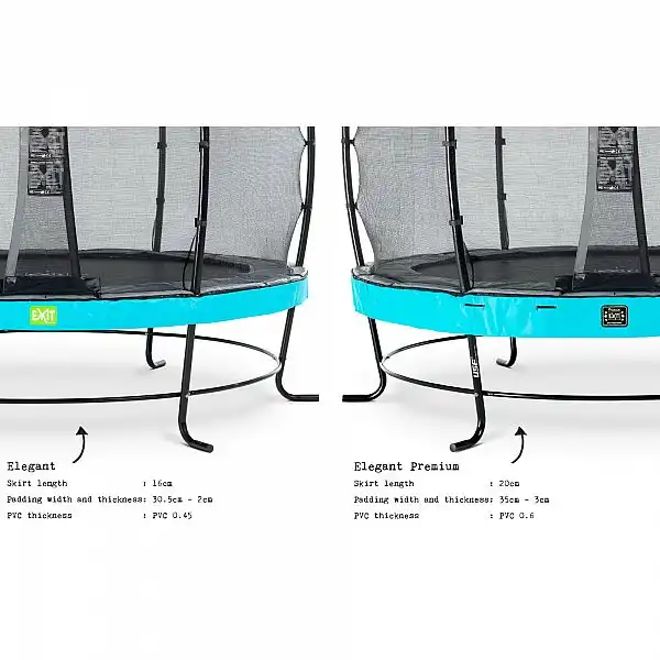 Батут EXIT Elegant Premium 366 cm blue з сіткою безпеки Deluxe для  дітей і дорослих
