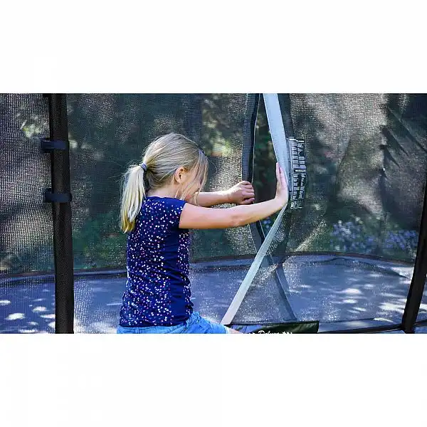 Батут EXIT Elegant Premium прямокутний 214х366 cm black ( великий, для дітей, дорослих, на 200 кг)