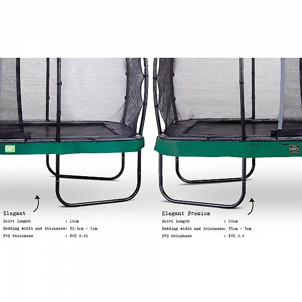 Батут EXIT Elegant Premium прямокутний 214х366 cm green