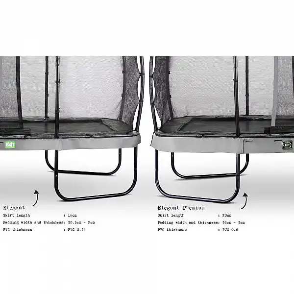 Батут EXIT Elegant Premium 244х427 cm прямокутний grey