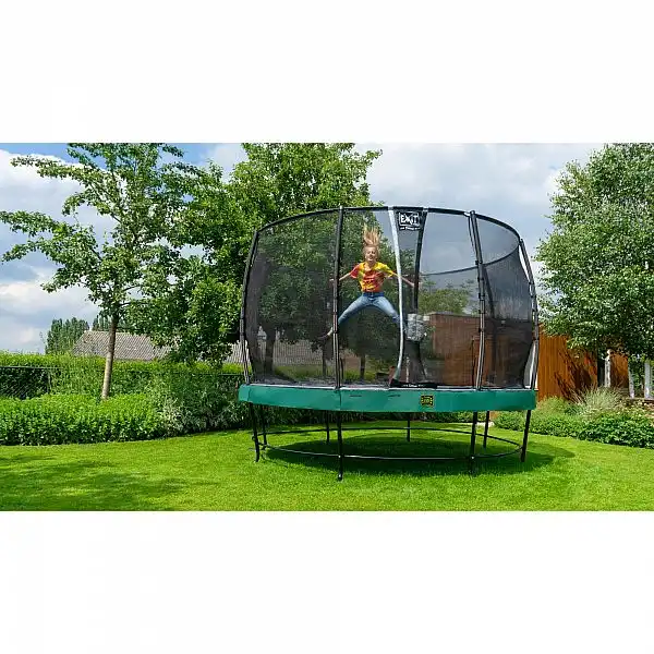 Батут c захисною сіткою EXIT Elegant 253 cm green