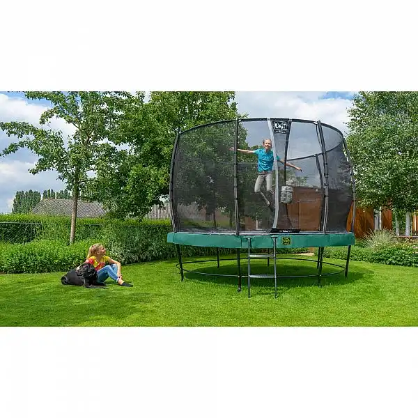 Батут c захисною сіткою EXIT Elegant 253 cm green