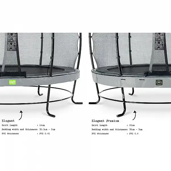 Батут c захисною сіткою EXIT Elegant 305 cm grey