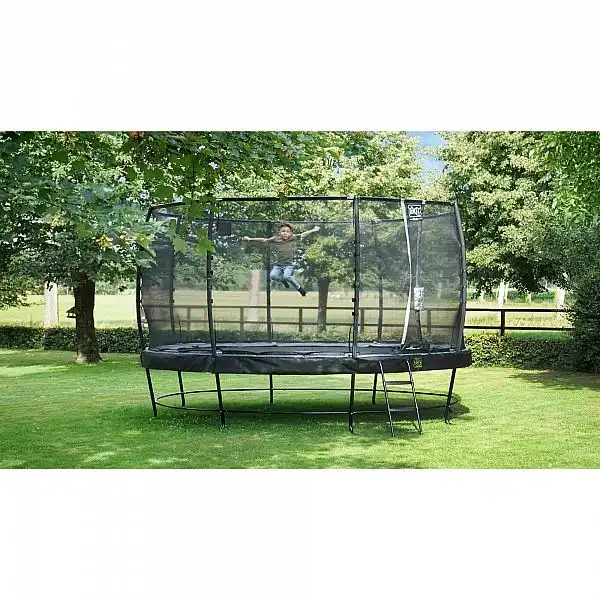 Батут для дорослих і дітей EXIT Elegant 427 cm black з захисною сіткою (Нідерланди)