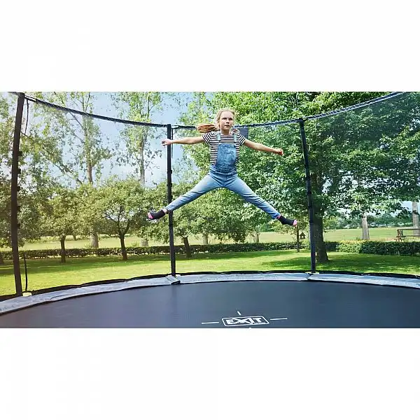 Батут для дорослих і дітей EXIT Elegant 427 cm black з захисною сіткою (Нідерланди)