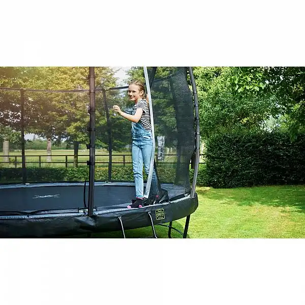 Батут для дорослих і дітей EXIT Elegant 427 cm black з захисною сіткою (Нідерланди)
