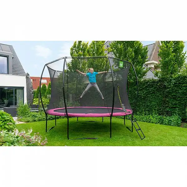 Батут спортивний EXIT Silhouette 305 см (для фітнесу, дітей, дачі, вулиці,3 метра) рожевий