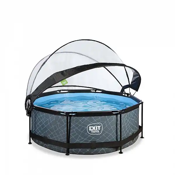 Басейн круглий з куполом EXIT камінь 244 х 76 см