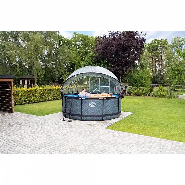 Басейн з куполом EXIT камінь 360х122 см (пісочний фільтр)