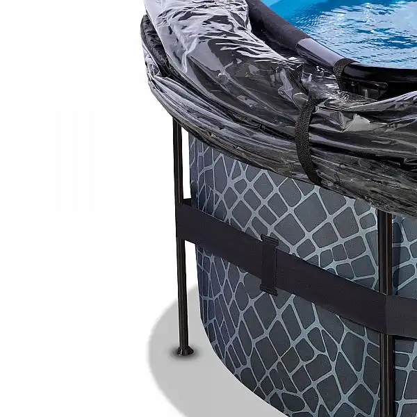 Басейн EXIT круглий з куполом 450х122 см + тепловий насос + пісочний фільтр "камінь"