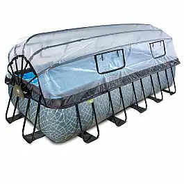 Басейн EXIT прямокутний з куполом 540х250х122 см з пісочним фільтром + тепловий насос