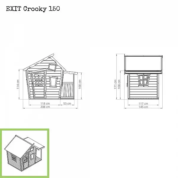 Дерев'яний будиночок дітей EXIT Crooky 150 сіро-бежевий
