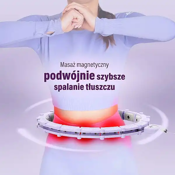 Хула-хуп магнітний з обважнювачем та лічильником HMS HHM14 фіолетовий + пояс для схуднення