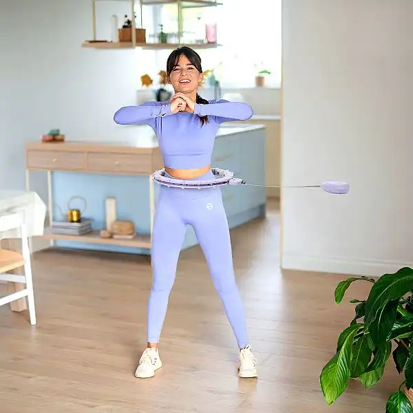 Хула-хуп магнітний з обважнювачем та лічильником HMS HHM14 фіолетовий + пояс для схуднення