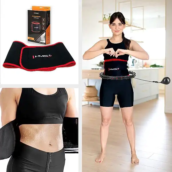 Хула-хуп з обважнювачем HMS HHW02 чорний та поясом для схуднення