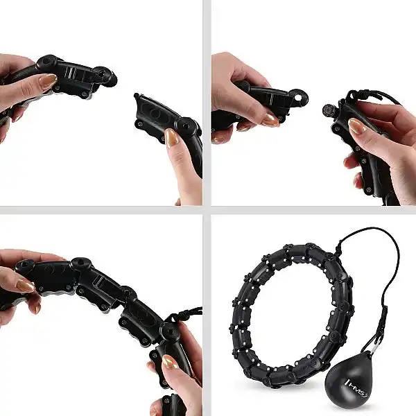 Хула-хуп з обважнювачем HMS HHW02 чорний та поясом для схуднення