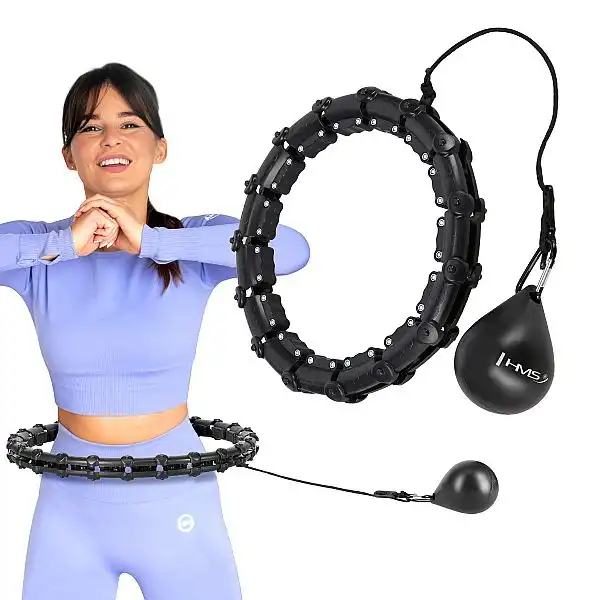 Хула-хуп з обважнювачем HMS HHW02 чорний та поясом для схуднення
