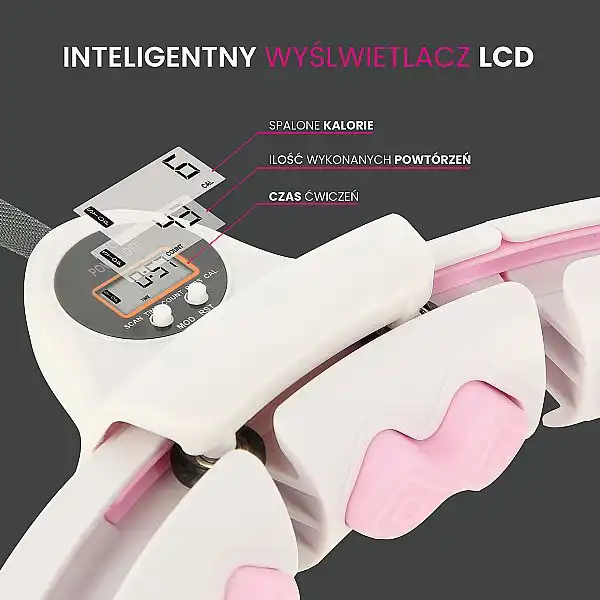 Хула-хуп з гравітаційним м'ячем та лічильником HMS HHW06 рожевий + пояс для схуднення