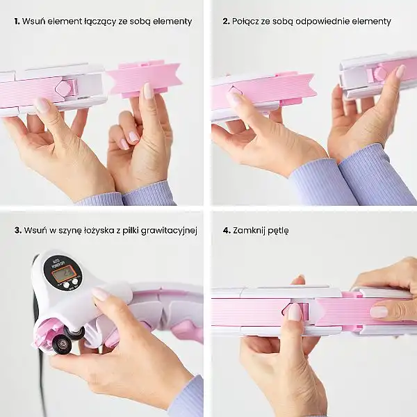 Хула-хуп з гравітаційним м'ячем та лічильником HMS HHW06 рожевий + пояс для схуднення