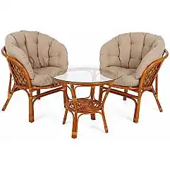 Садові меблі з ротанга Bahama Orange / Latte 2+1