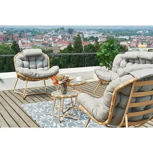 Садові меблі з техноротангу Palermo Round Beige / Light Grey