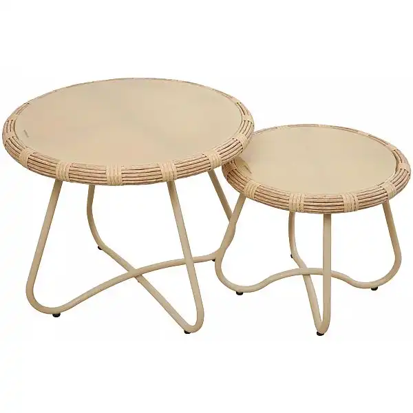 Садові меблі з техноротангу Palermo Round Beige / Light Grey