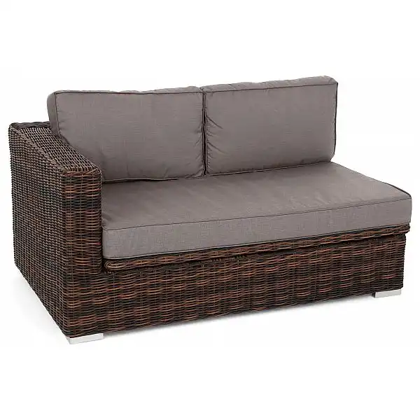 Кутовий набір садових меблів з техноротангу Livorno Rust Brown / Brown Melange