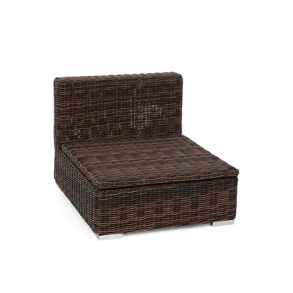 Кутовий набір садових меблів з техноротангу Livorno Rust Brown / Brown Melange