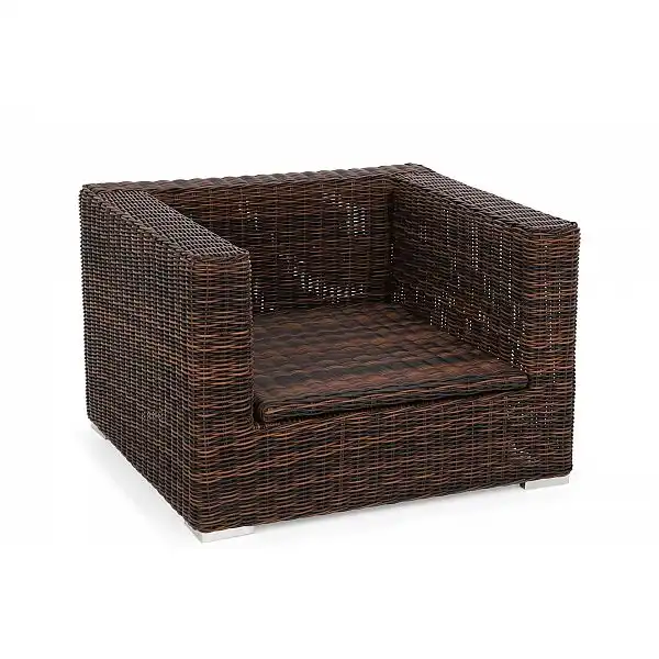 Кутовий набір садових меблів з техноротангу Livorno Rust Brown / Brown Melange