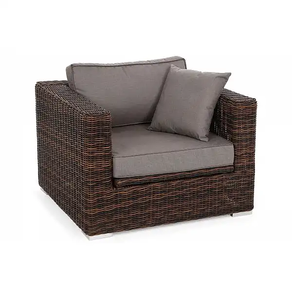 Кутовий набір садових меблів з техноротангу Livorno Rust Brown / Brown Melange