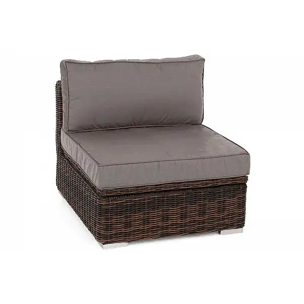 Кутовий набір садових меблів з техноротангу Livorno Rust Brown / Brown Melange