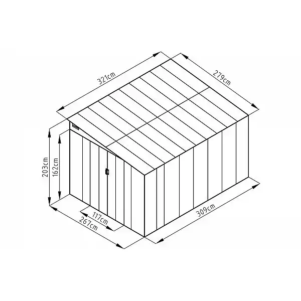 Будинок для інструментів Bergen 279 x 321 см Grey з дровітнею