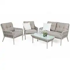 Алюмінієві садові меблі Paros White / Ecru