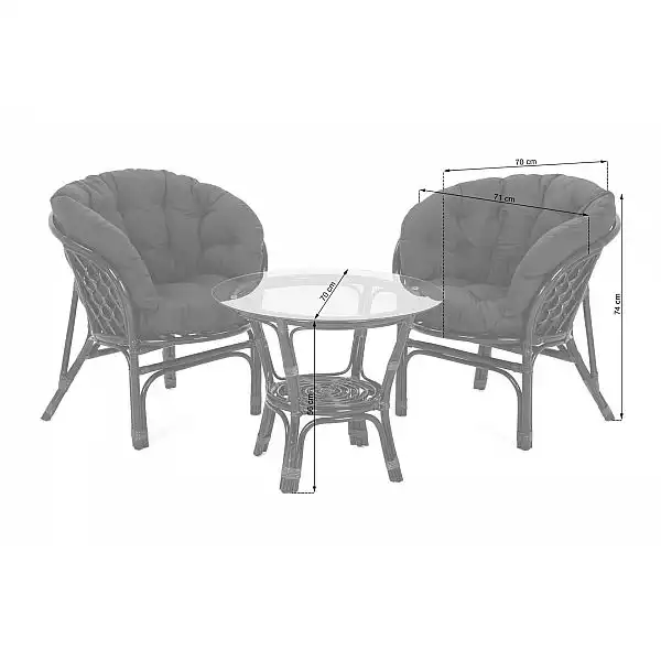 Садові меблі з ротангу Bahama Brown / Brown 2+1