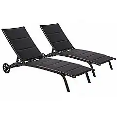 Набір садових лежаків Ibiza Black / Black з алюмінію