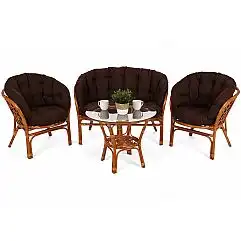 Садові меблі з ротангу Bahama Orange / Brown 3+1