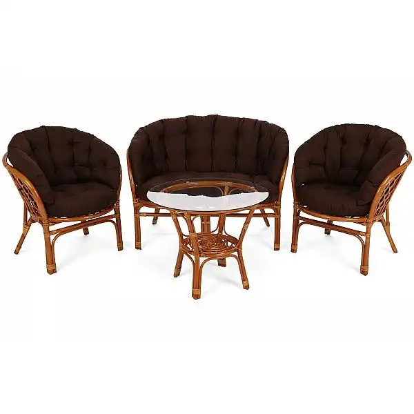Садові меблі з ротангу Bahama Orange / Brown 3+1