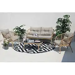 Садові меблі з техноратангу Tuskania Beige / Light Grey