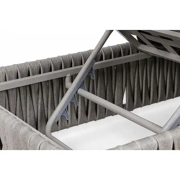 Лежак садовий з техноратангу Samos Cream / Grey Melange