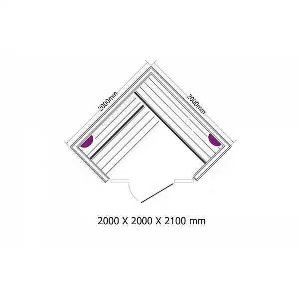 EA5 кутова фінська сауна з піччю, виставкова площа
