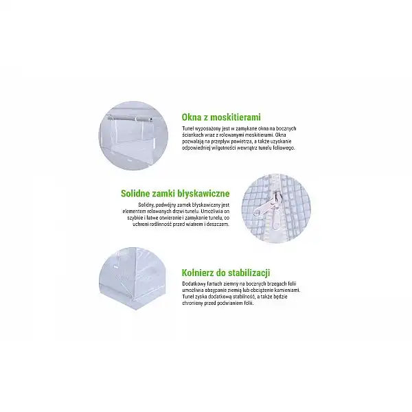 Фольгований тунель 300 х 800 см (24 м²) каркас + біла фольга