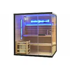 TS4CS Черная угловая финская сауна с соляными панелями