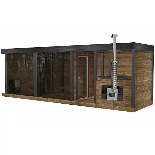 Фінська сауна TerModula з ванною та роздягальнею 750 x 210 см