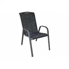 Металевий садовий стілець Atlanta Grey / Black Melange